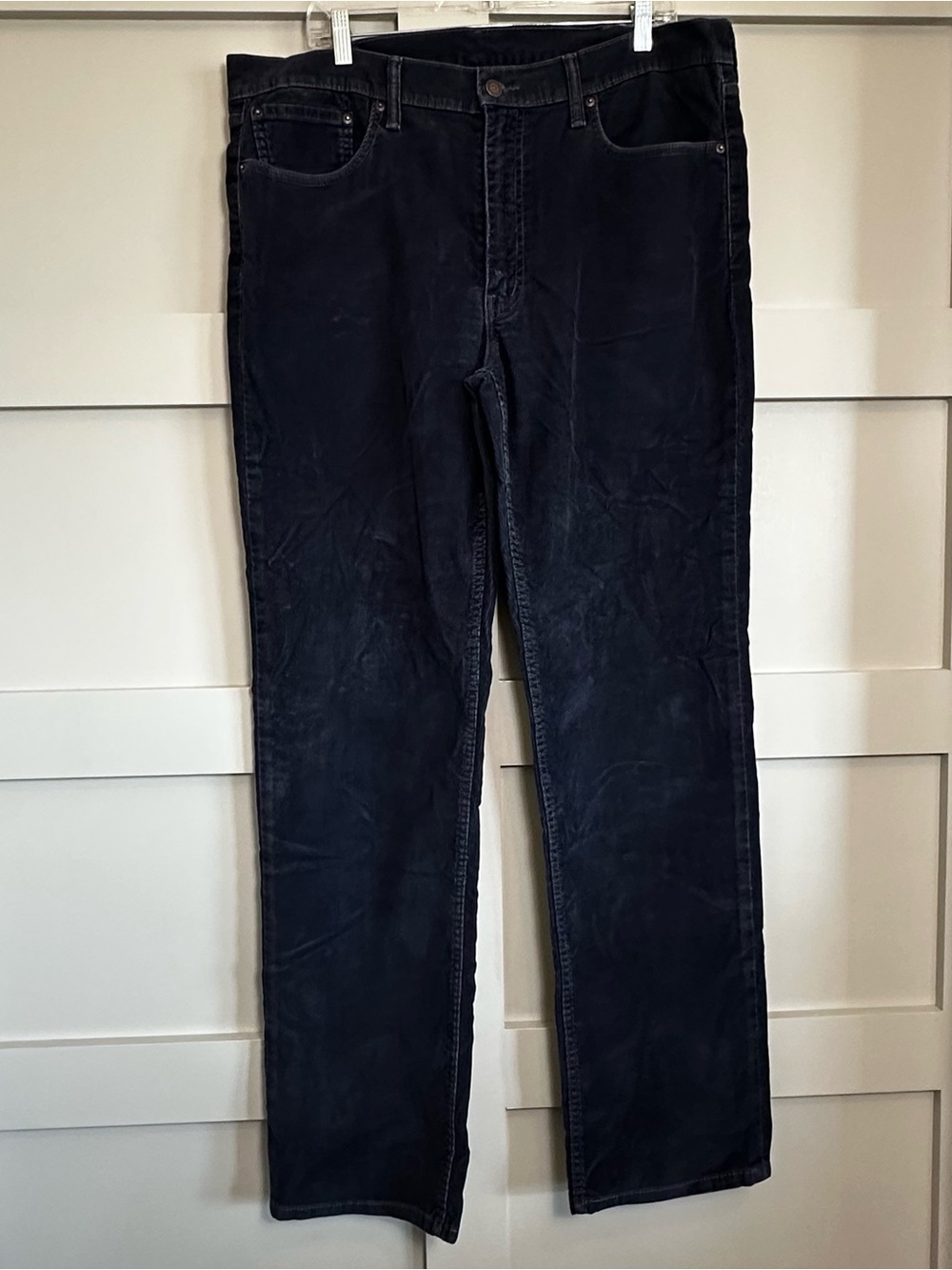 Levis 514 Straight Corduroy Pants Men’s 38x34 Navy Cord Trousers Preppy Casual